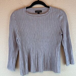 Banana Republic womens 3/4 sleeve grey sweater sz M Merino wool causal work warm